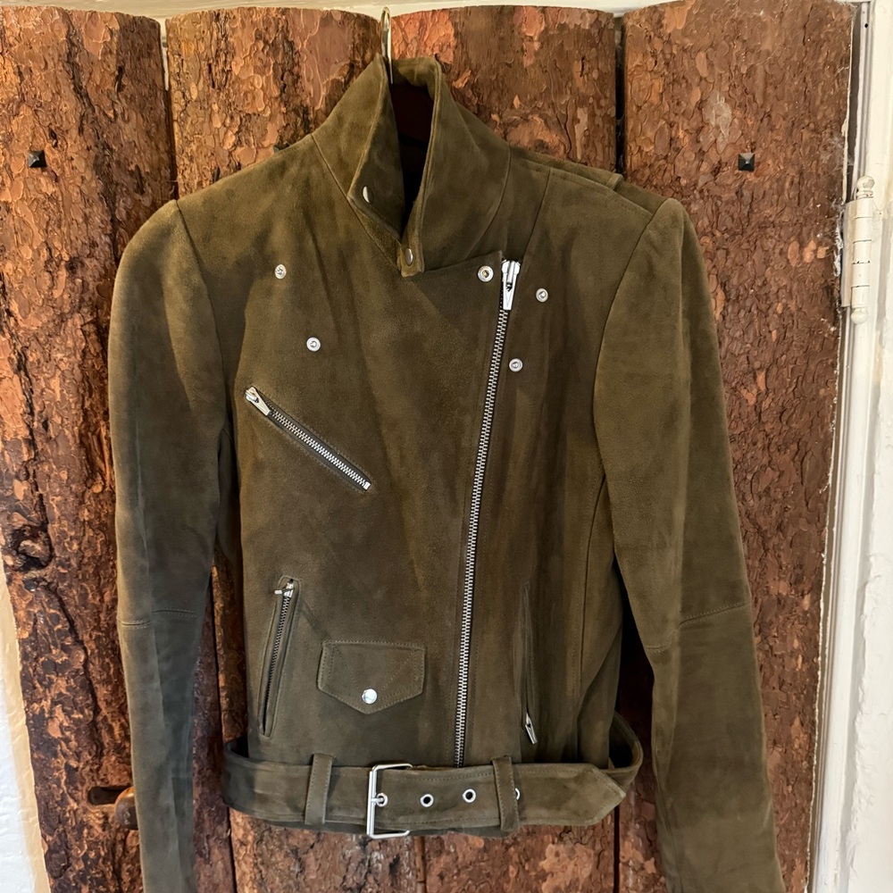 Veda Olive Leather Jacket
